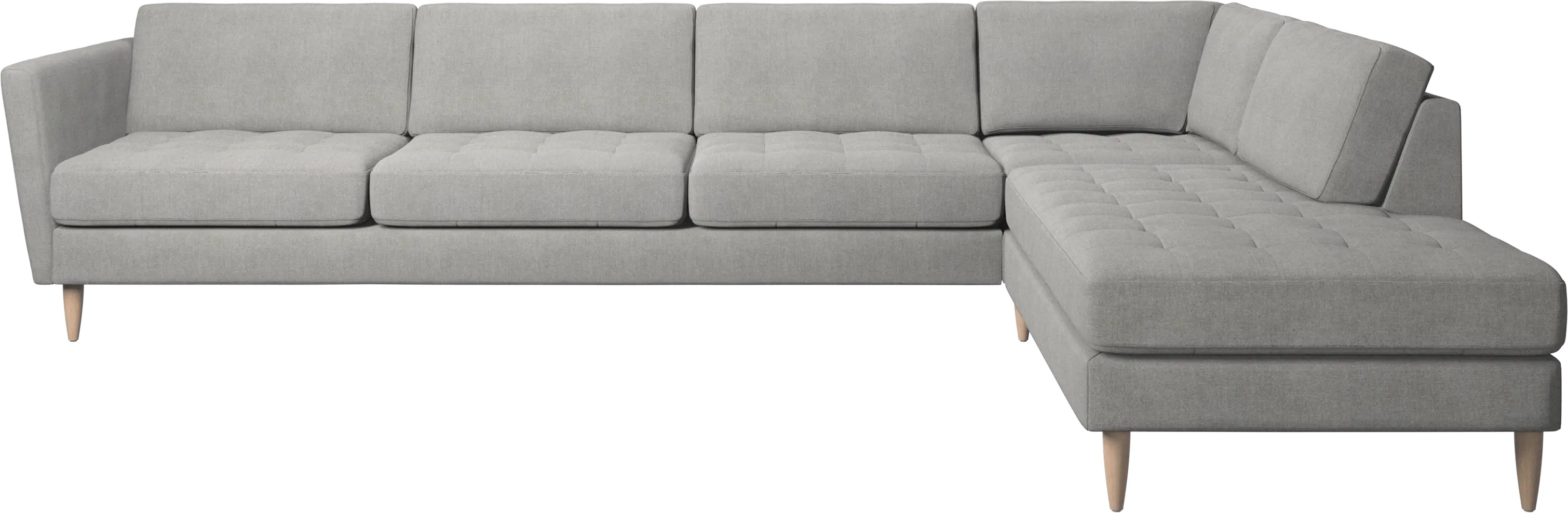 Osaka corner sofa with lounging unit, tufted seat